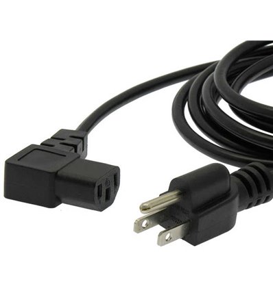 5-15P to C-13 Right Angle Power Cord 18AWG