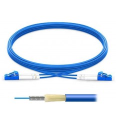 LC UPC to LC UPC Duplex OS2 Single Mode Armored PVC (OFNR) 3.0mm Fiber Optic Patch Cable