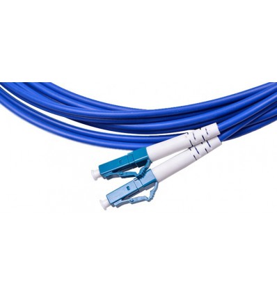 LC UPC to LC UPC Duplex OS2 Single Mode Armored PVC (OFNR) 3.0mm Fiber Optic Patch Cable