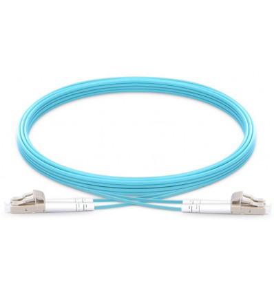 LC UPC to LC UPC Duplex OM4 Multimode Armored PVC (OFNR) 3.0mm Fiber Optic Patch Cable