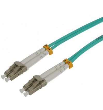 LC UPC to LC UPC Duplex OM4 Multimode Armored PVC (OFNR) 3.0mm Fiber Optic Patch Cable