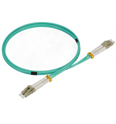 LC UPC to LC UPC Duplex OM4 Multimode Armored PVC (OFNR) 3.0mm Fiber Optic Patch Cable