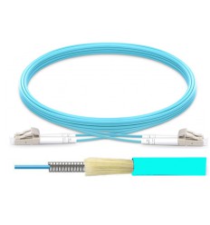 LC UPC to LC UPC Duplex OM4 Multimode Armored PVC (OFNR) 3.0mm Fiber Optic Patch Cable 2