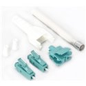 LC UPC OM3 Multimode Dup[lex Uniboot Connector Aqua-White (10pack)
