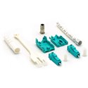 LC UPC OM3 Multimode Duplex Uniboot Pull Push Tab Connector 3.0mm Aqua-White (10pack)