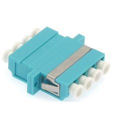 LC UPC OM3 Multimode Quad Adapter with Frange Aqua