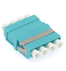 LC UPC OM3 Multimode Quad Adapter Aqua