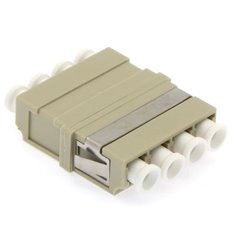 LC UPC Singlemode Quad Adapter with Flange Green