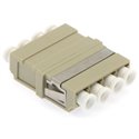 LC UPC Singlemode Quad Adapter with Flange Green