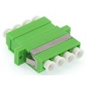 LC UPC Singlemode Quad Adapter with Flange Green