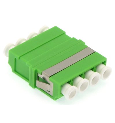 LC UPC Singlemode Quad Adapter without Flange Green