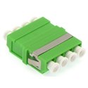 LC UPC Singlemode Quad Adapter without Flange Green