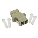 LC UPC Multimode Duplex Fiber Optic Coupler with Flange, Beig