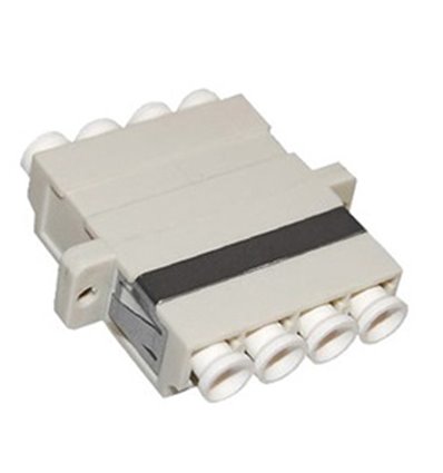 LC UPC Multimode Quad Fiber Optic Coupler with Flange