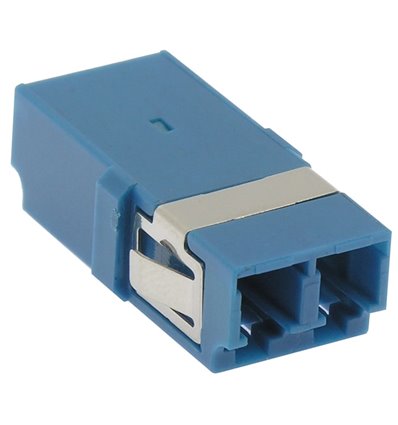 LC UPC Singlemode Duplex Fiber Optic Coupler without Flange, Blue