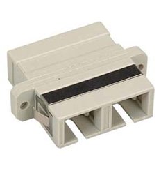 SC UPC Multimode Duplex Fiber Optic Coupler with Flange, Beig