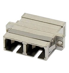 SC UPC Multimode Duplex Fiber Optic Coupler with Flange, Metal