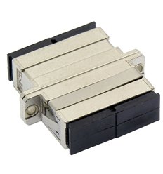 SC UPC Multimode Duplex Fiber Optic Coupler with Flange, Metal 2
