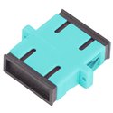 SC UPC Multilemode Duplex Fiber Optic Coupler with Flange, Aqua