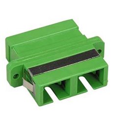 SC APC Singlemode Duplex Fiber Optic Coupler with Flange, Green