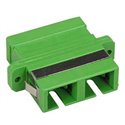 SC APC Singlemode Duplex Fiber Optic Coupler with Flange, Green