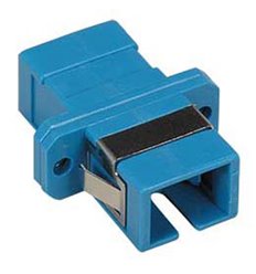 SC UPC Singlemode Simplex Fiber Optic Coupler with Flange, Blue