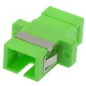 SC APC Singlemode Simplex Fiber Optic Coupler with Flange, Green