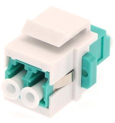 Keystone Jack LC UPC Multimode Duplex OM3 Aqua