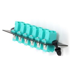LC UPC Duplex, 12 Fiber OM3 Multimode Adapter Panel Aqua 2