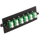 LC APC Duplex, 12 Fiber Singlemode Adapter Panel Green