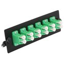 LC APC Duplex, 12 Fiber Singlemode Adapter Panel Green