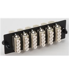 LC UPC Quad, 24 Fiber Multimode Adapter Panel Beige