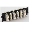 LC UPC Quad, 24 Fiber Multimode Adapter Panel Beige