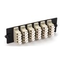 LC UPC Quad, 24 Fiber Multimode Adapter Panel Beige