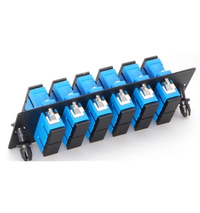 SC UPC Duplex, 12 Fiber Singlemode Adapter Panel Blue