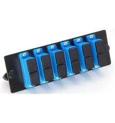SC UPC Duplex, 12 Fiber Singlemode Adapter Panel Blue 2