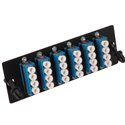LC UPC Quad, 24 Fiber Singlemode Adapter Panel Blue