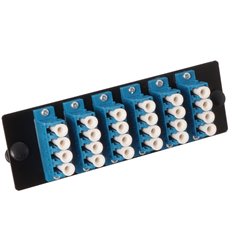 LC UPC Quad, 24 Fiber Singlemode Adapter Panel Blue 2