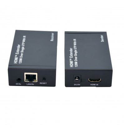 120Meter ( 393Ft ) HDMI Extender Single Cat.6 Extender w/IR 1080p