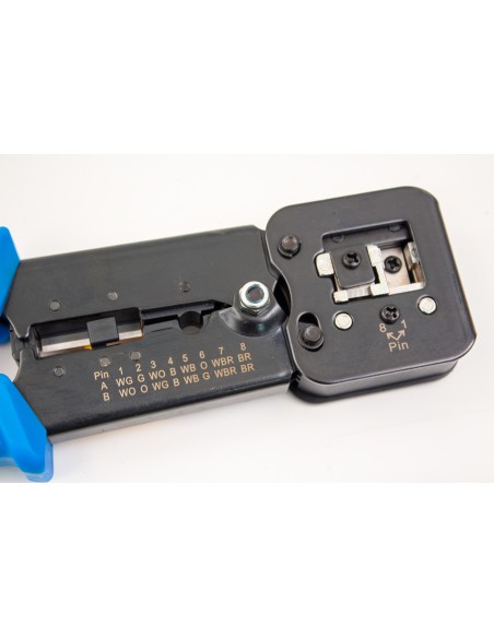 Crimp Tool for RJ45 Feed Through Connectors