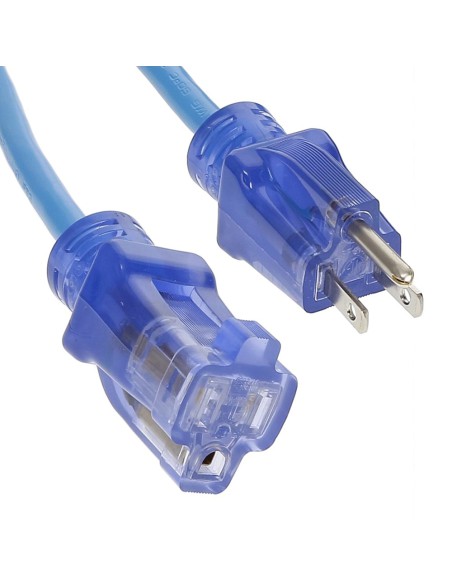 14/3 SJTW Power Extension Cord Lighted Clear Blue