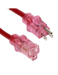 12/3 SJTW Power Extension Cord Lighted Clear Red 2