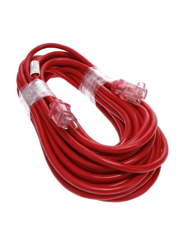 12/3 SJTW Power Extension Cord Lighted Clear Red