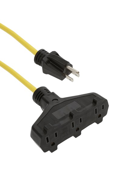 2Ft 3-Outlet Adapter SJTW 14/3 Yellow