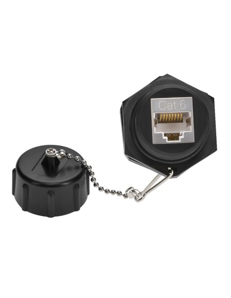 Cat6 RJ45 Shielded Industrial Panel Mount Jack with Dust Cap