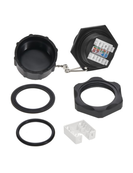 Cat6 RJ45 Shielded Industrial Panel Mount Jack with Dust Cap