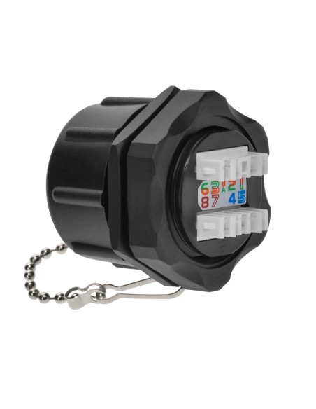 Cat6 RJ45 Shielded Industrial Panel Mount Jack with Dust Cap