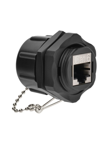 Cat6 RJ45 Shielded Industrial Panel Mount Bulkhead Coupler with Dust Cap