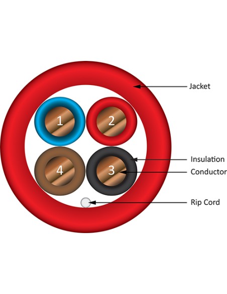 Fire Alarm Cable Plenum 16/4 1000Ft Spool