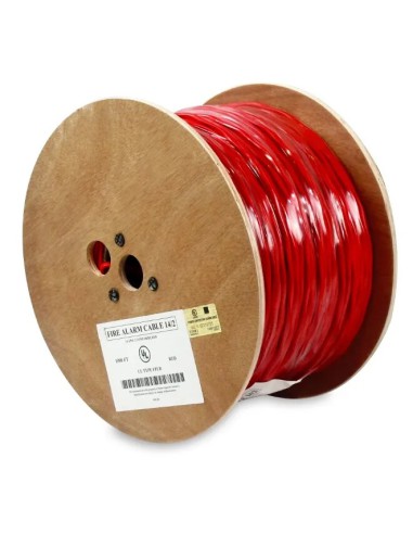 1000FT 14AWG/2C Solid Shielded Fire Alarm FPLR Bare Copper Cable Red
